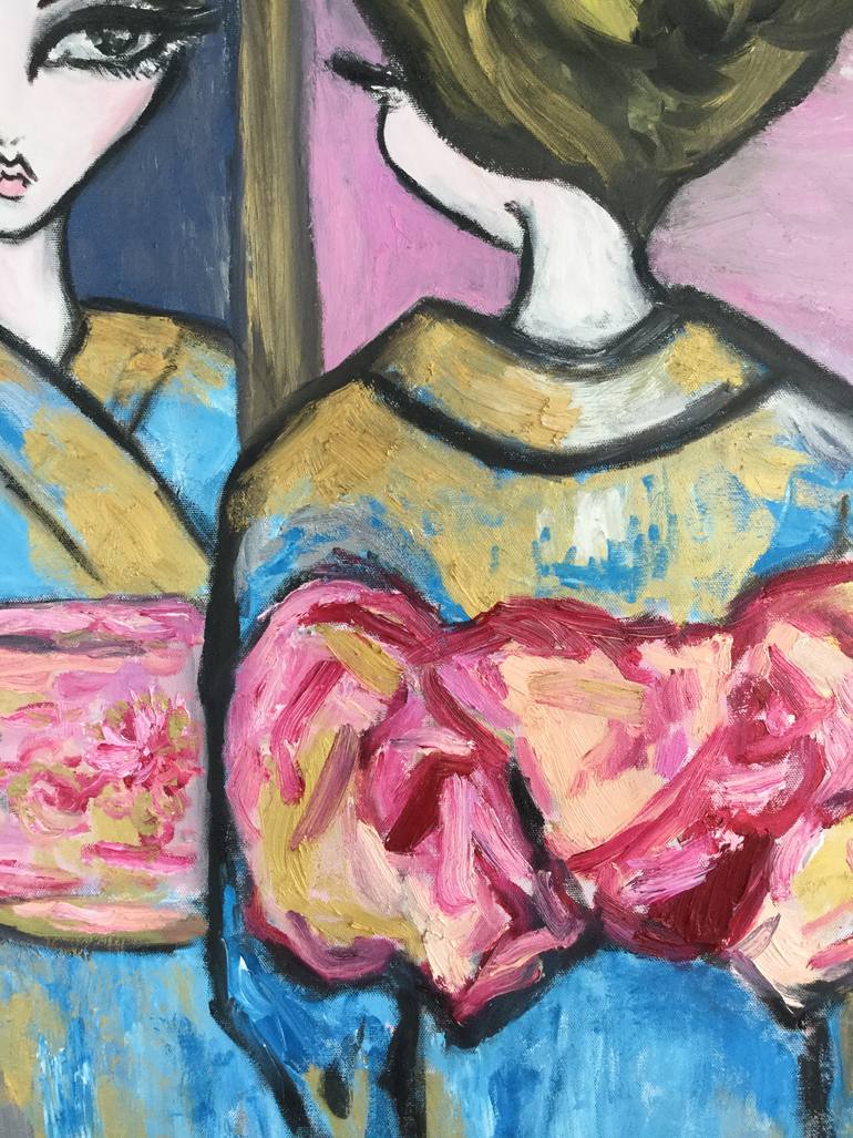 Original Cubism Women Painting by Marta Luiza Burdzy