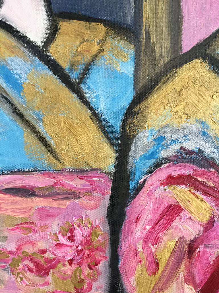 Original Cubism Women Painting by Marta Luiza Burdzy