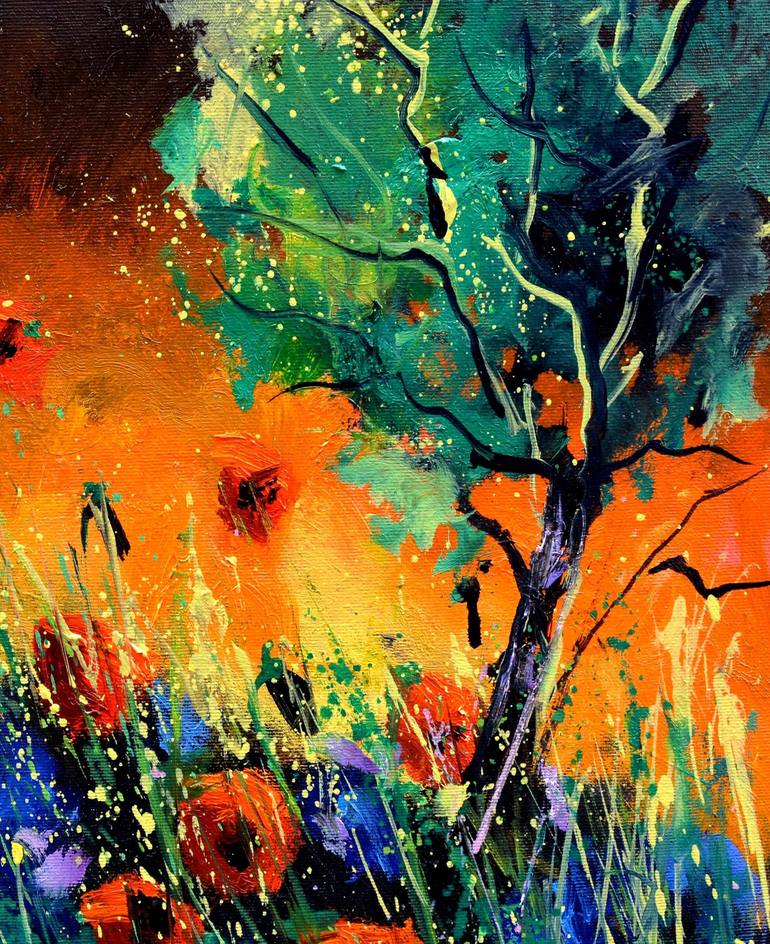 Original Impressionism Floral Painting by Pol Ledent