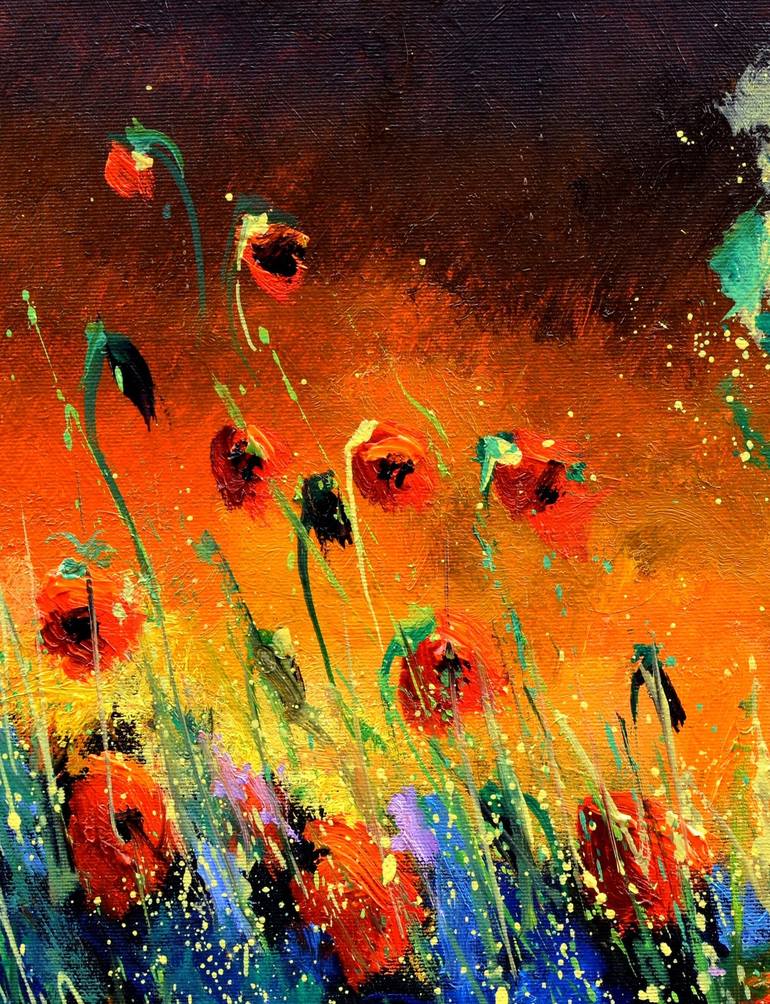 Original Floral Painting by Pol Ledent