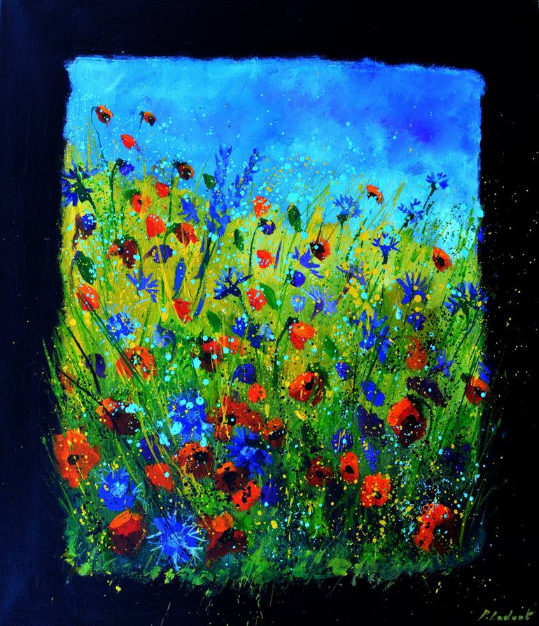 Wild flowers - 6723 Painting by Pol Ledent | Saatchi Art Japan
