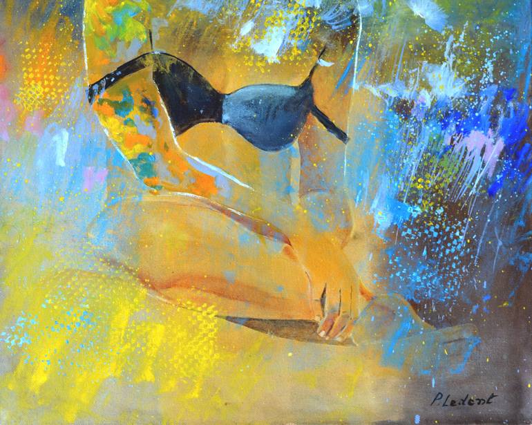 Original Impressionism Erotic Painting by Pol Ledent