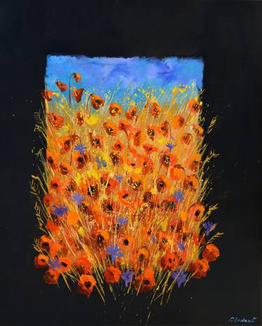 Red poppies and blue cornflowers thumb