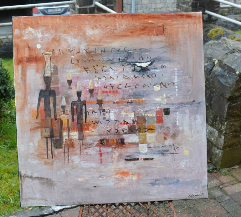 Original Abstract Calligraphy Painting by Pol Ledent