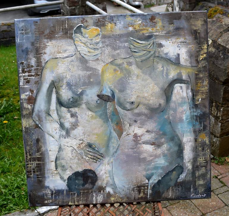 Original Impressionism Erotic Painting by Pol Ledent