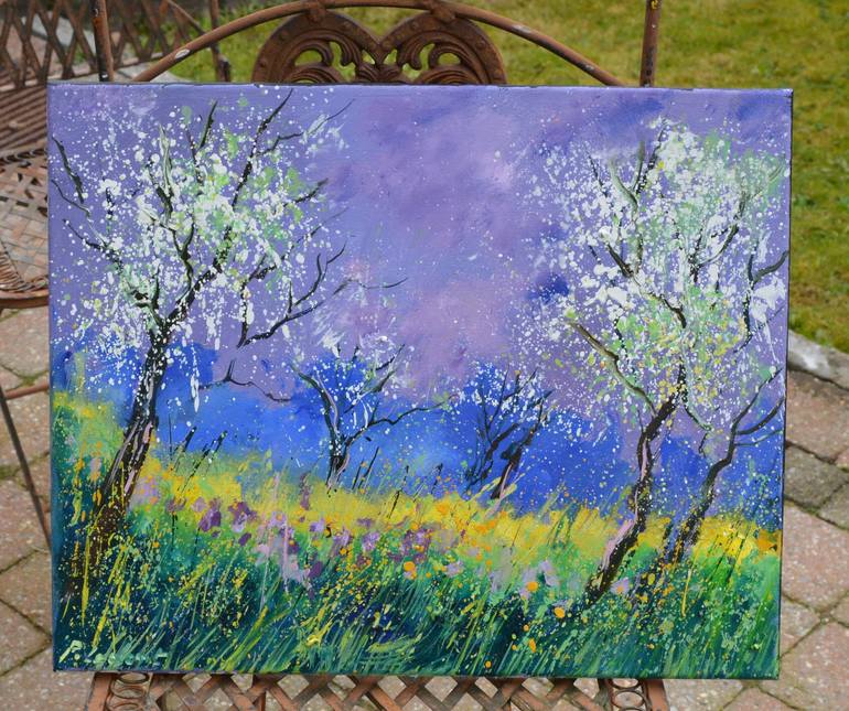 Original Impressionism Seasons Painting by Pol Ledent