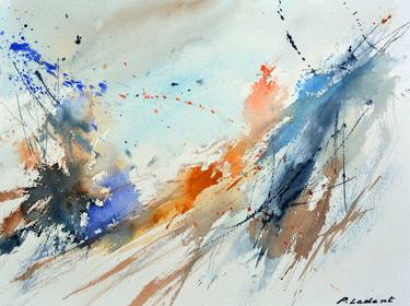 Jumping out of nothing  abstract watercolor thumb
