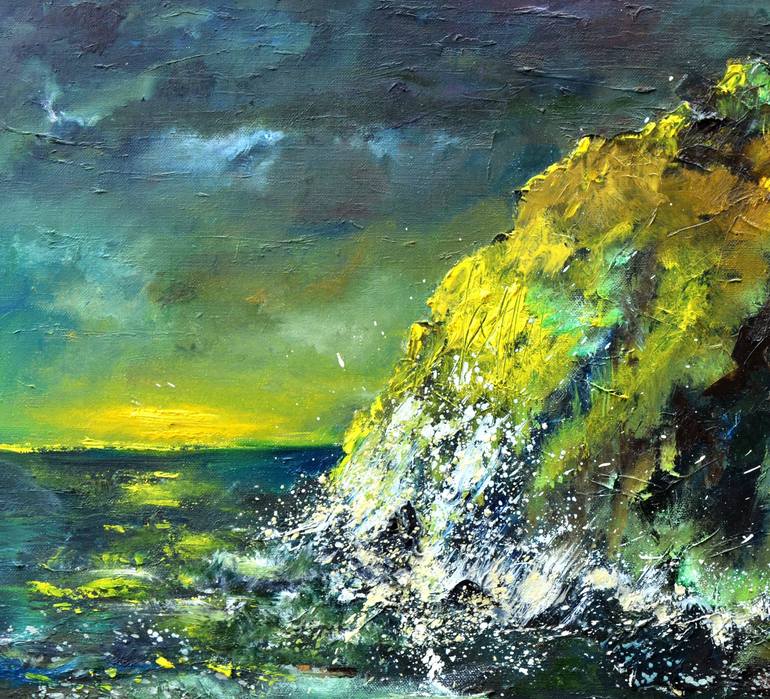 Original Impressionism Seascape Painting by Pol Ledent
