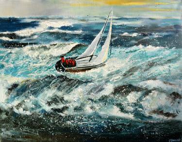 Sailing at rough sea thumb