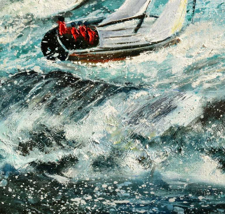 Original Expressionism Boat Painting by Pol Ledent