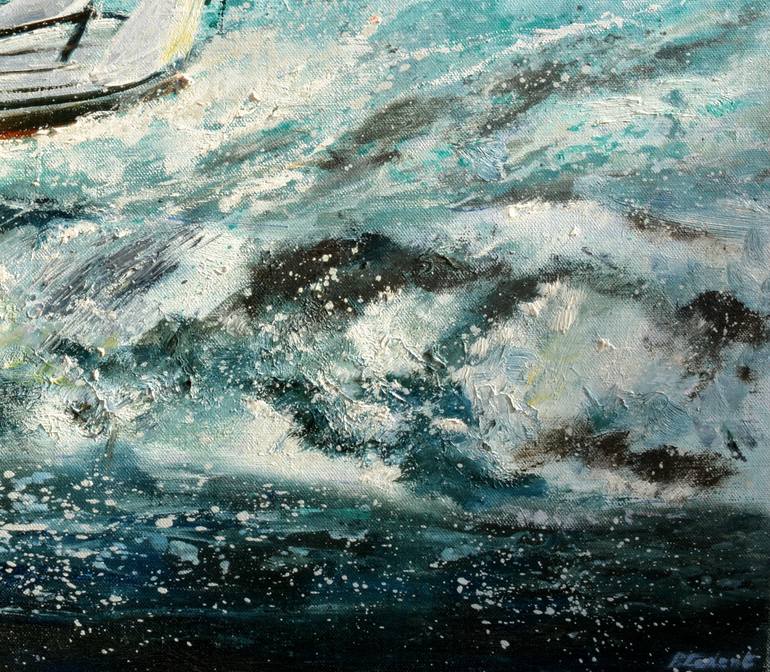 Original Expressionism Boat Painting by Pol Ledent