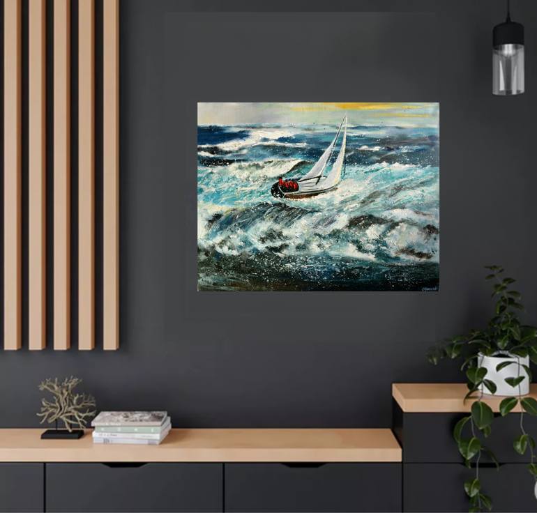 Original Expressionism Boat Painting by Pol Ledent