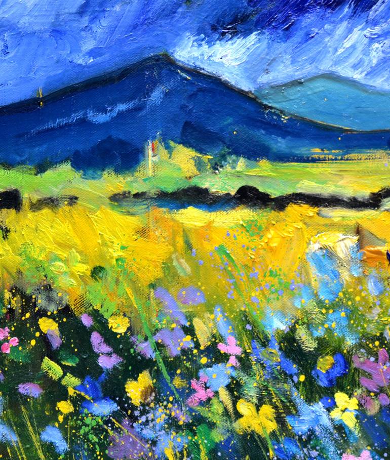 Original Abstract Expressionism Landscape Painting by Pol Ledent