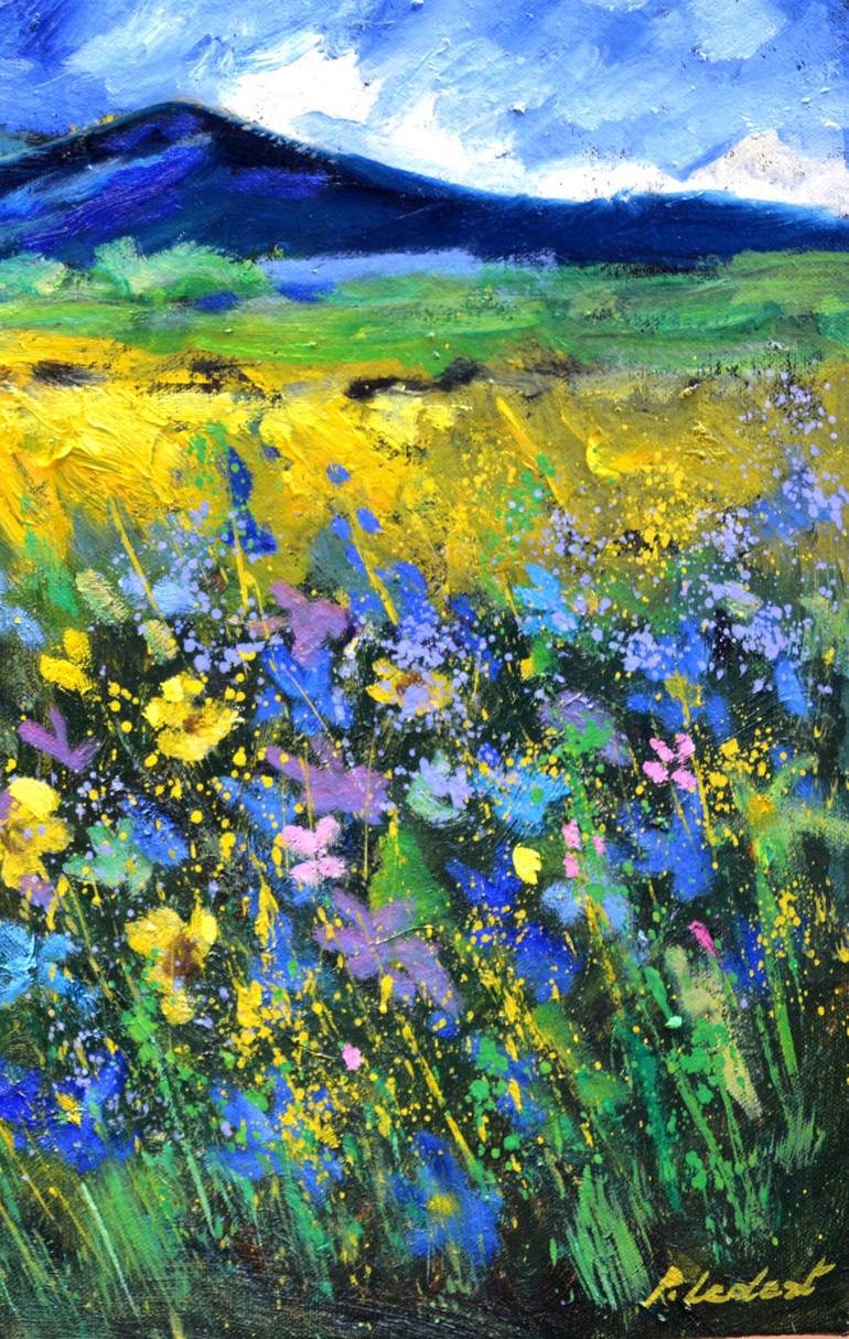Original Abstract Expressionism Landscape Painting by Pol Ledent