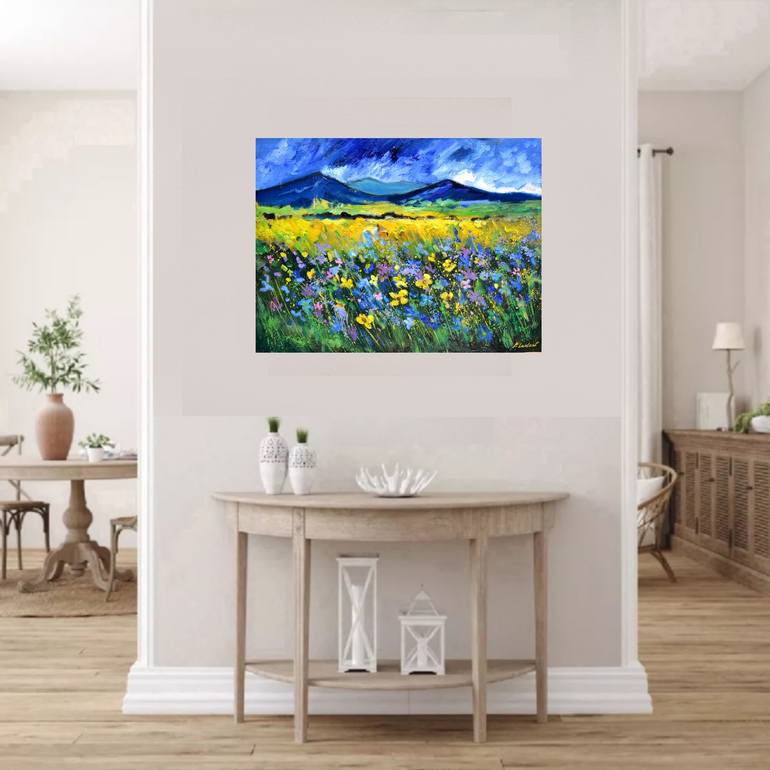 Original Abstract Expressionism Landscape Painting by Pol Ledent