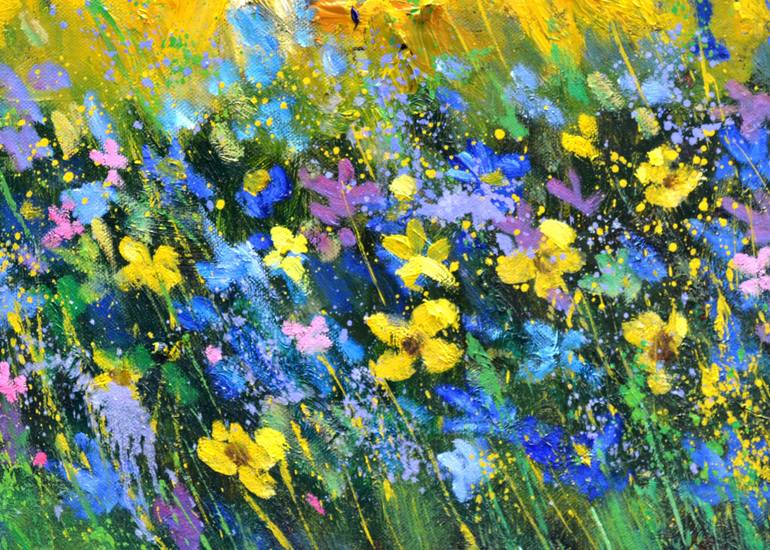 Original Abstract Expressionism Landscape Painting by Pol Ledent