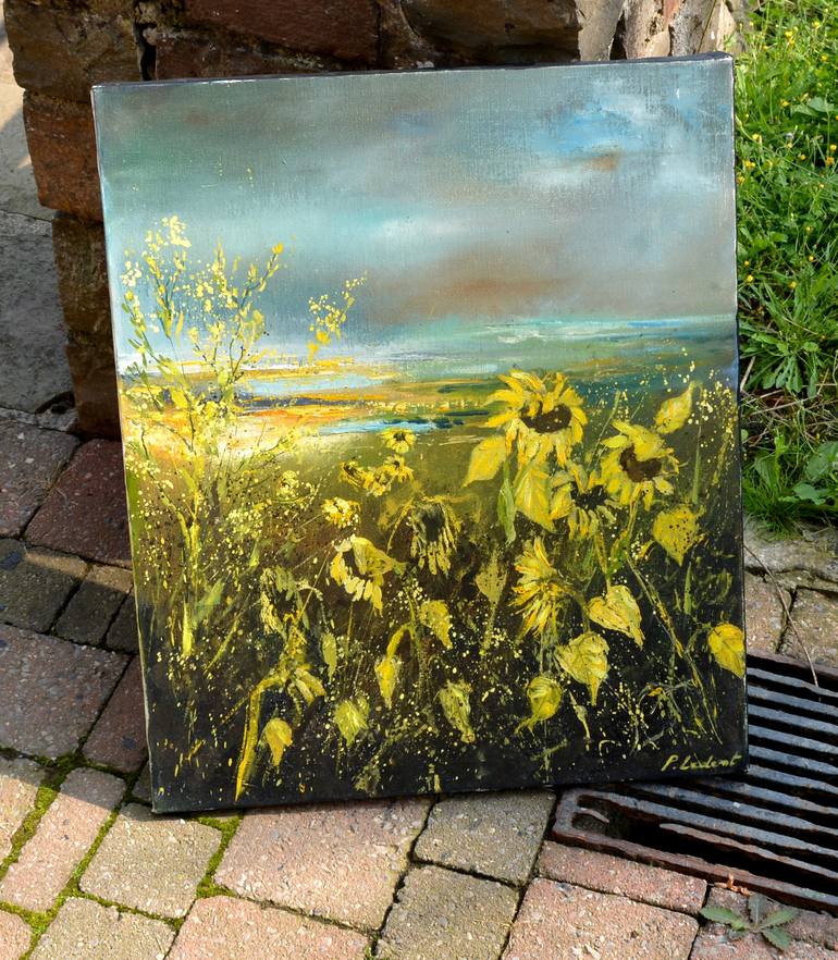 Original Abstract Expressionism Landscape Painting by Pol Ledent