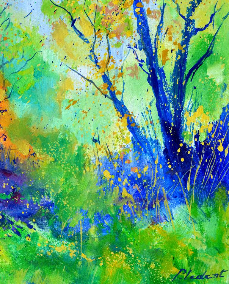 Original Abstract Expressionism Landscape Painting by Pol Ledent