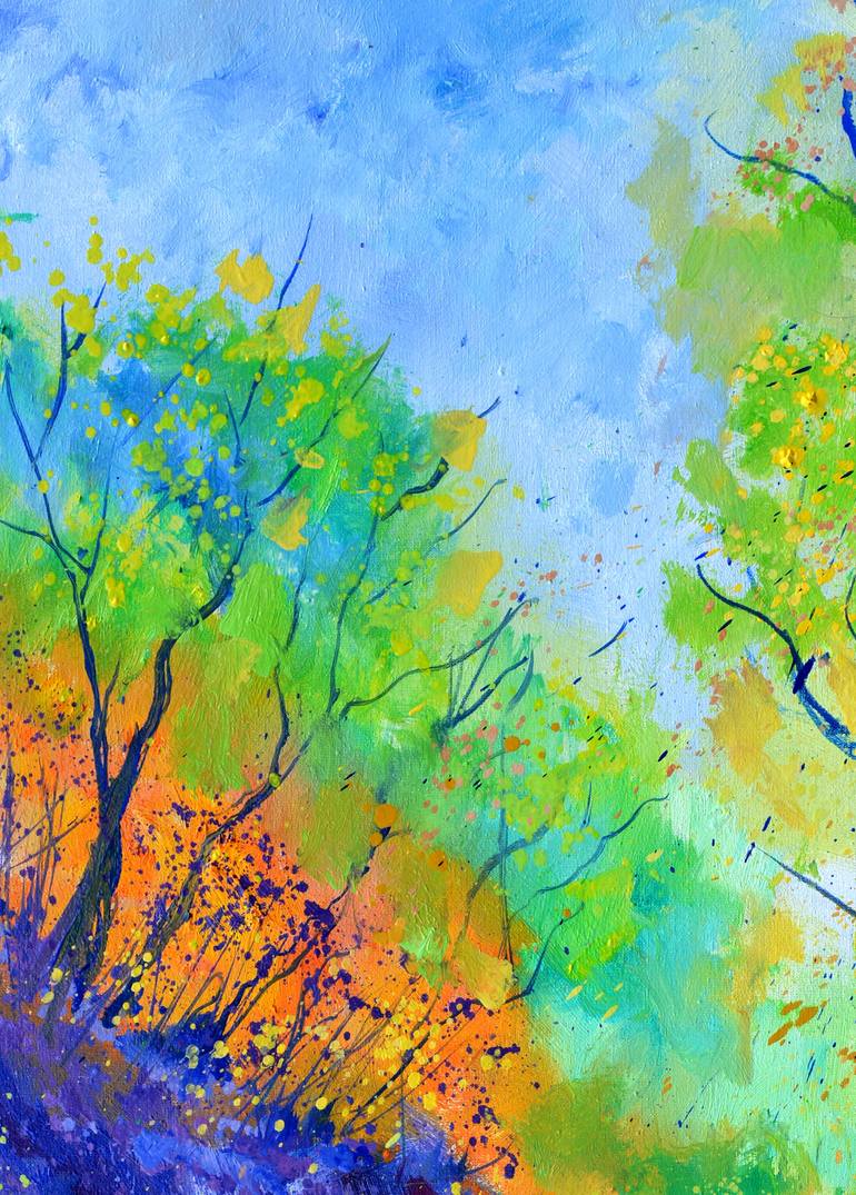 Original Abstract Expressionism Landscape Painting by Pol Ledent