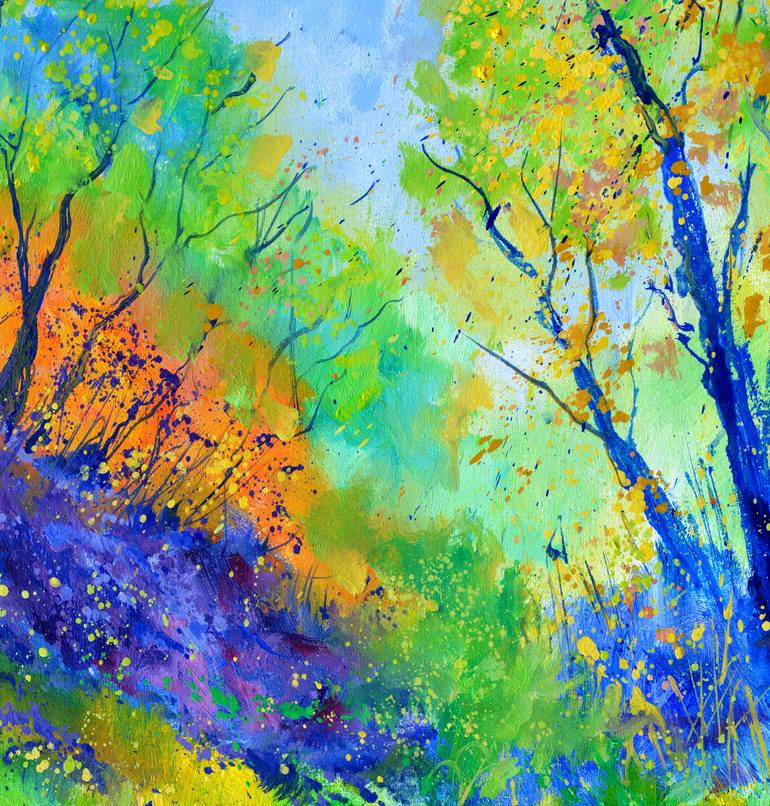 Original Abstract Expressionism Landscape Painting by Pol Ledent