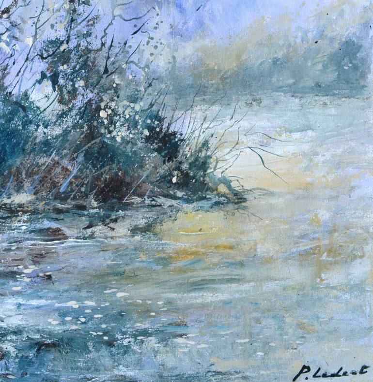 Original Abstract Expressionism Landscape Painting by Pol Ledent