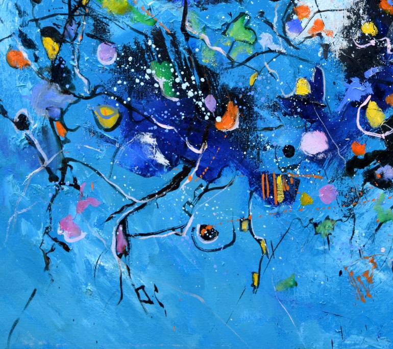 Original Abstract Expressionism Abstract Painting by Pol Ledent