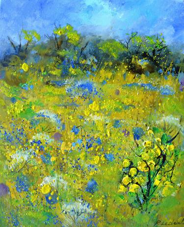 Original Abstract Expressionism Landscape Painting by Pol Ledent