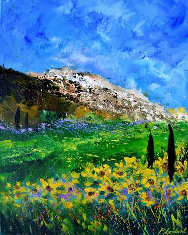 Original Abstract Expressionism Landscape Painting by Pol Ledent