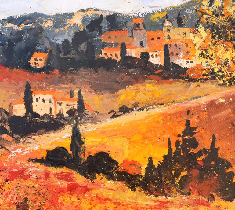 Original Abstract Expressionism Landscape Painting by Pol Ledent