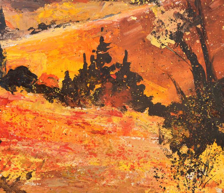 Original Abstract Expressionism Landscape Painting by Pol Ledent
