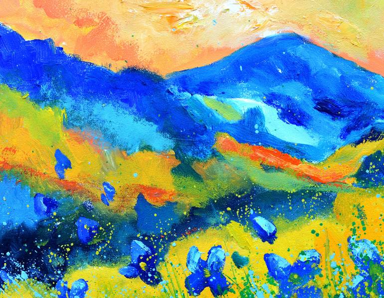 Original Abstract Expressionism Landscape Painting by Pol Ledent