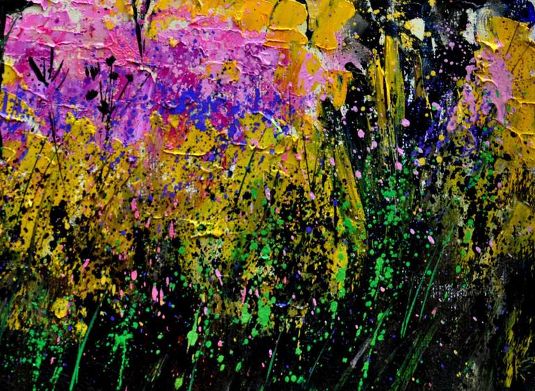 Original Abstract Expressionism Landscape Painting by Pol Ledent