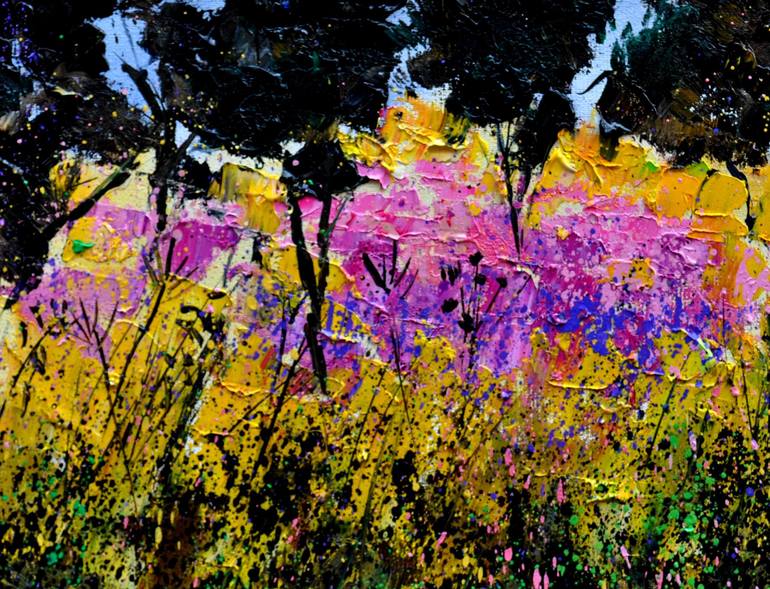 Original Abstract Expressionism Landscape Painting by Pol Ledent