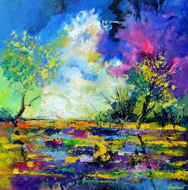 Original Abstract Expressionism Landscape Paintings by Pol Ledent