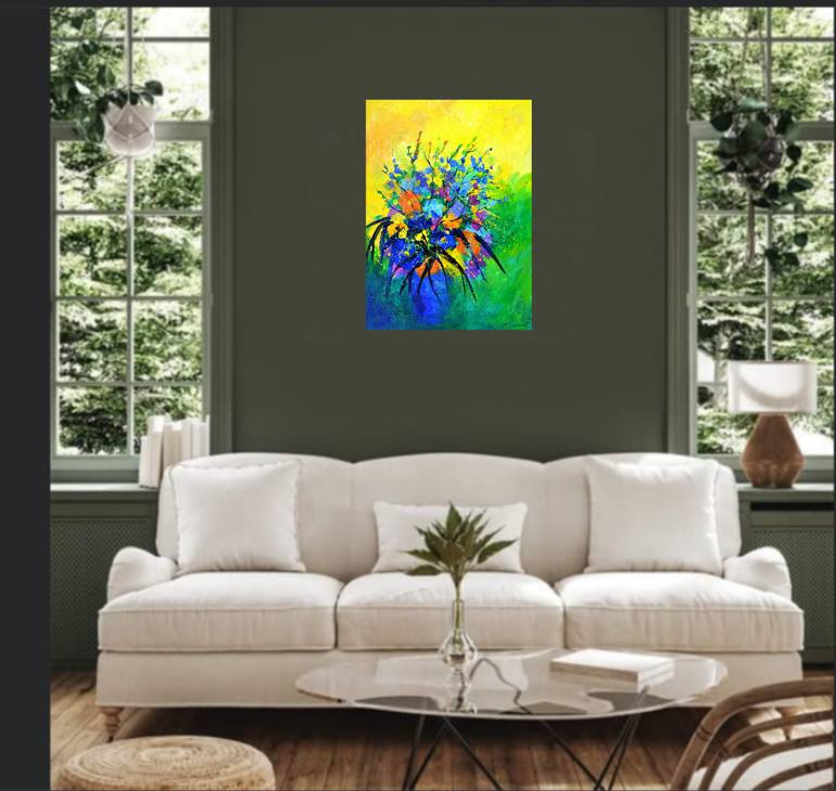 Original Impressionism Floral Painting by Pol Ledent