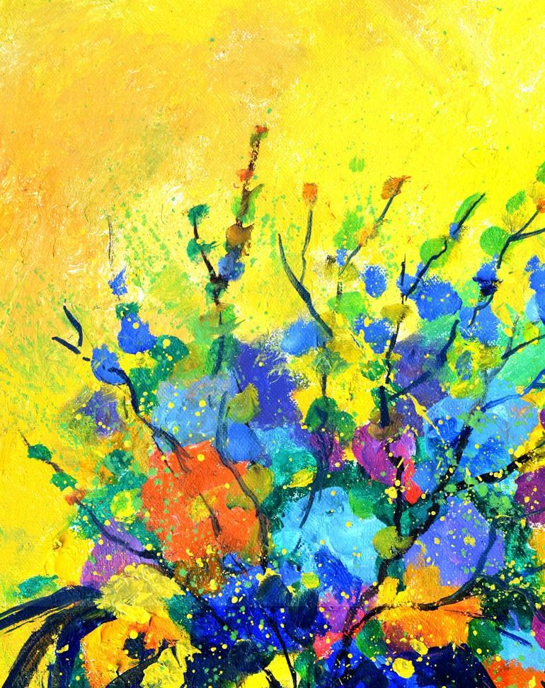 Original Impressionism Floral Painting by Pol Ledent