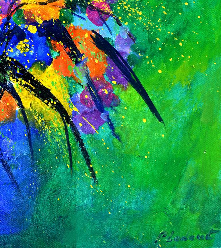 Original Impressionism Floral Painting by Pol Ledent