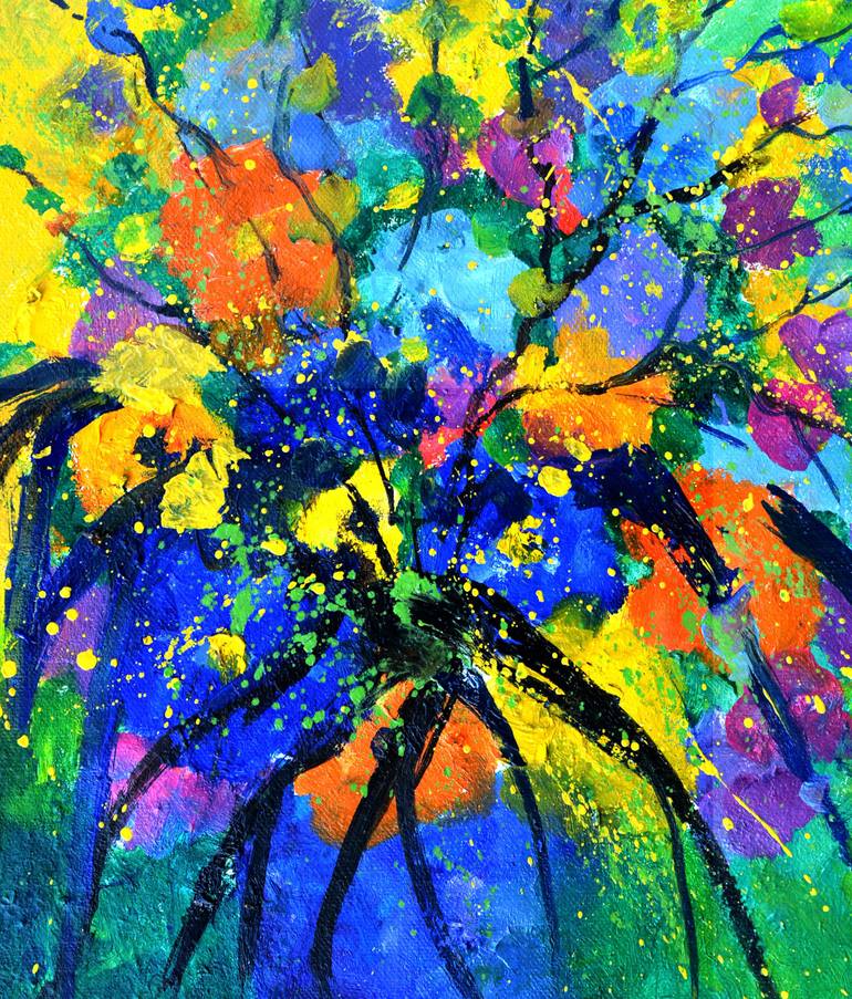 Original Impressionism Floral Painting by Pol Ledent