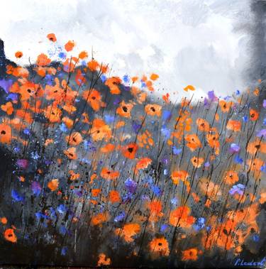 Original Impressionism Floral Painting by Pol Ledent