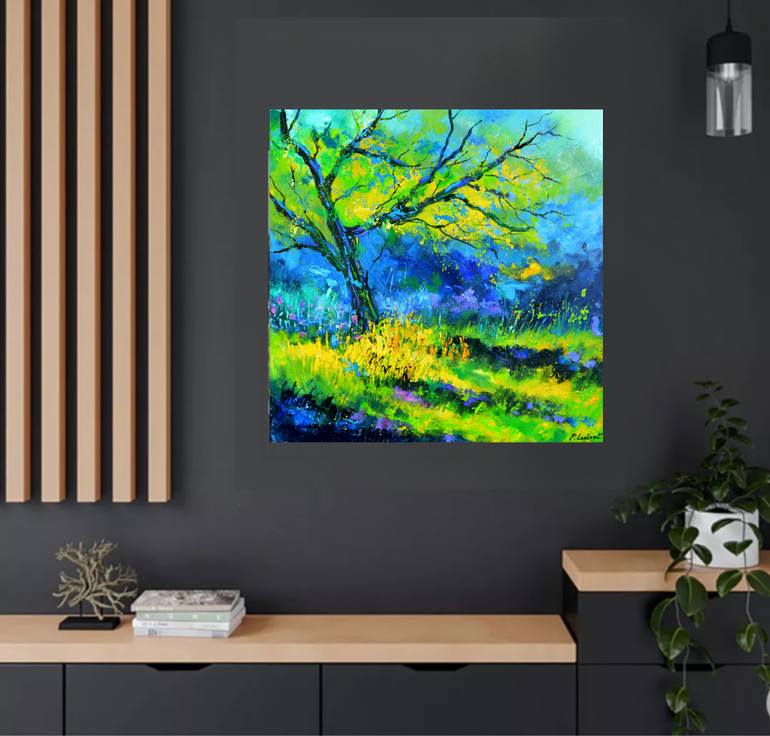 Original Abstract Expressionism Landscape Painting by Pol Ledent