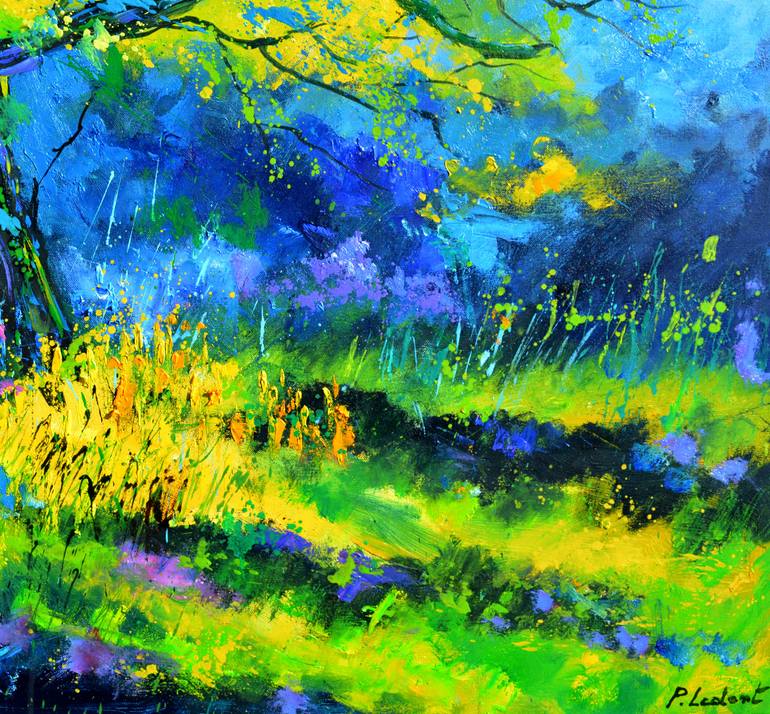 Original Abstract Expressionism Landscape Painting by Pol Ledent