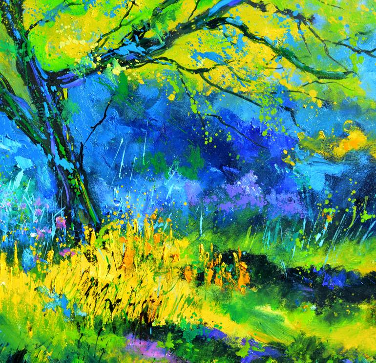 Original Abstract Expressionism Landscape Painting by Pol Ledent