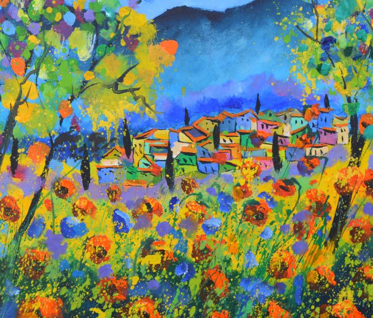 Original Abstract Expressionism Landscape Painting by Pol Ledent