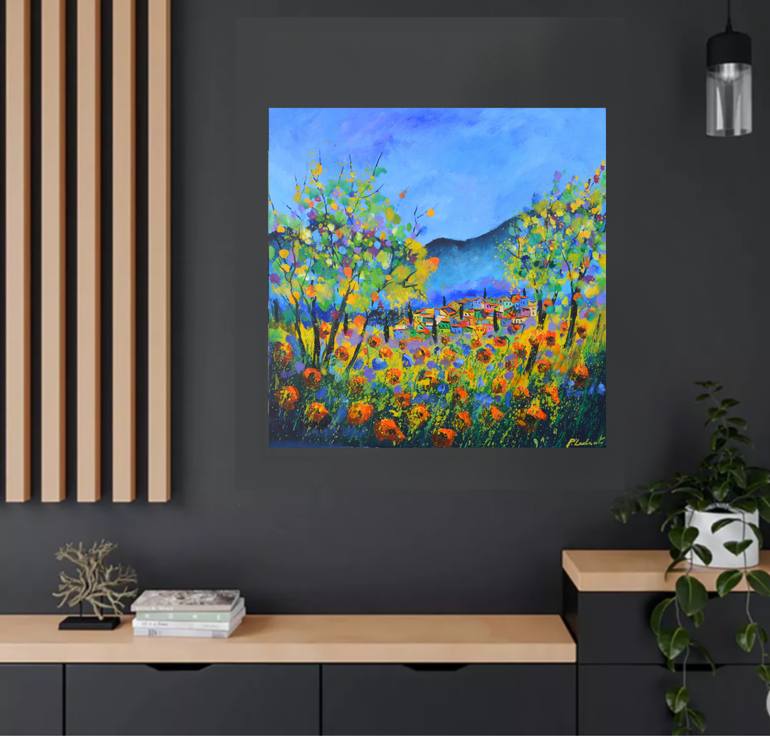 Original Abstract Expressionism Landscape Painting by Pol Ledent
