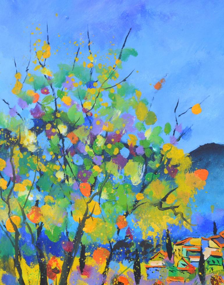 Original Abstract Expressionism Landscape Painting by Pol Ledent