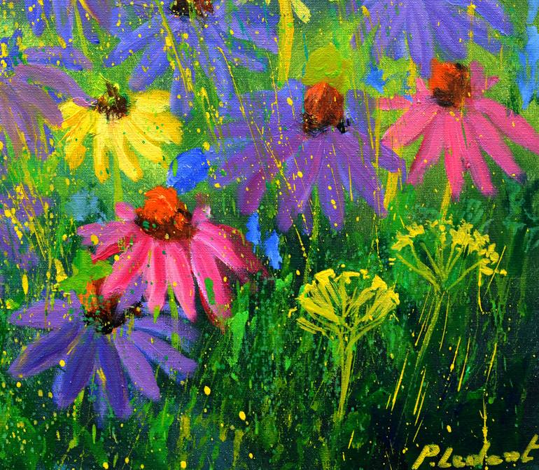 Original Abstract Expressionism Botanic Painting by Pol Ledent