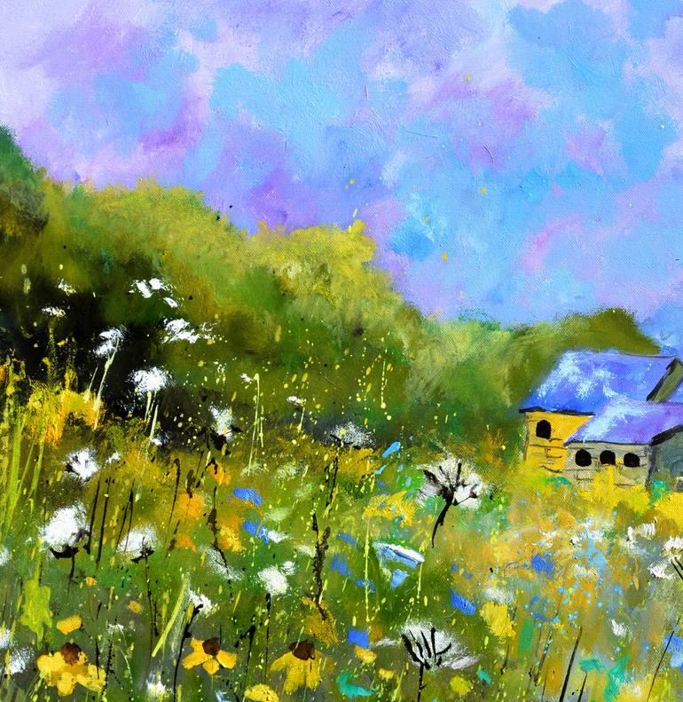 Original Abstract Expressionism Landscape Painting by Pol Ledent