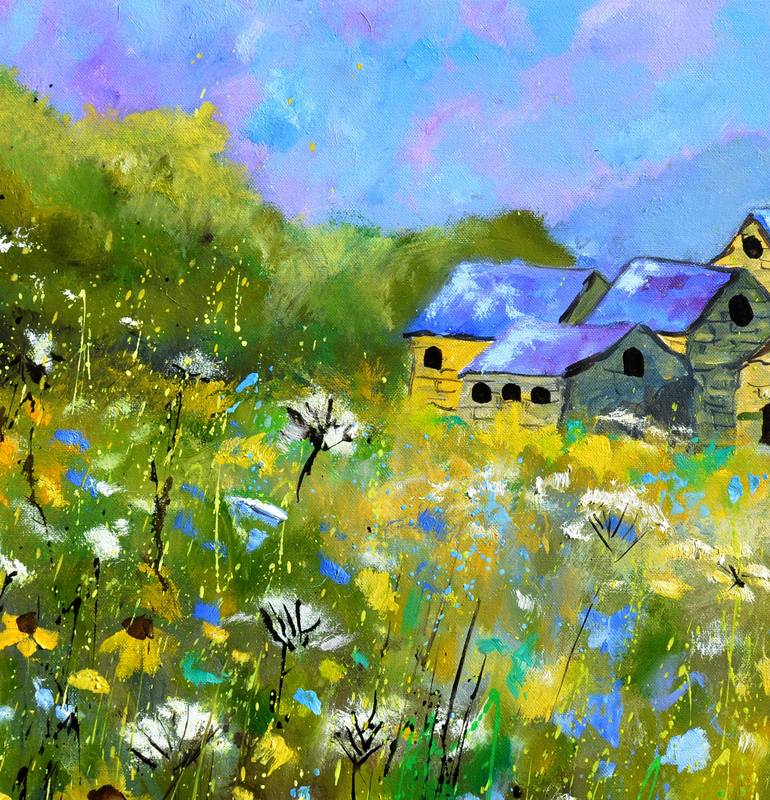 Original Abstract Expressionism Landscape Painting by Pol Ledent