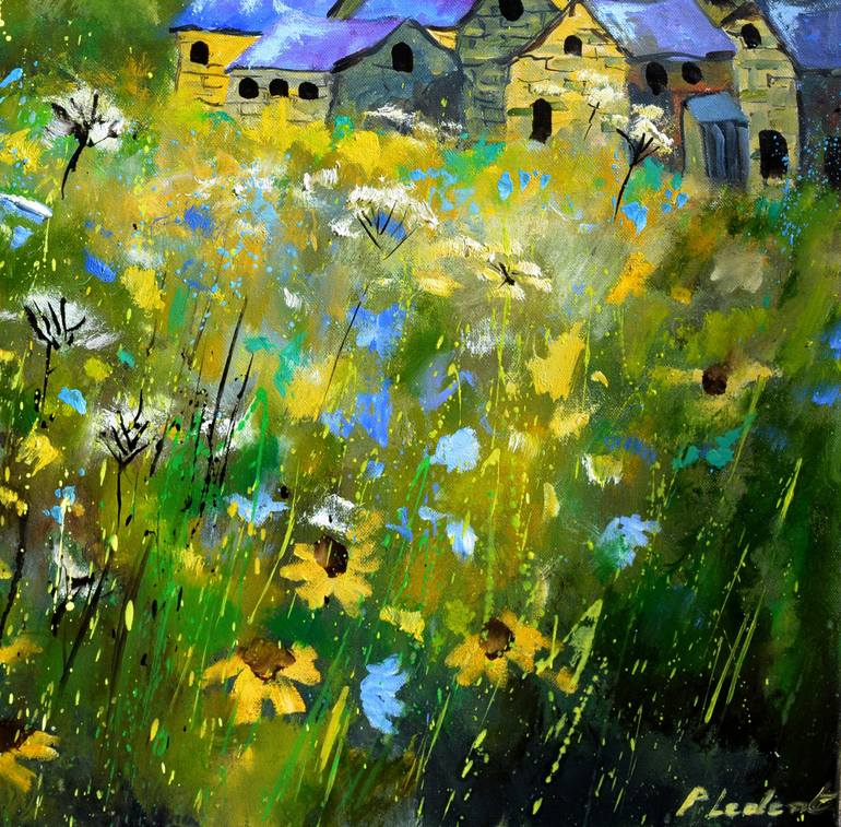 Original Abstract Expressionism Landscape Painting by Pol Ledent