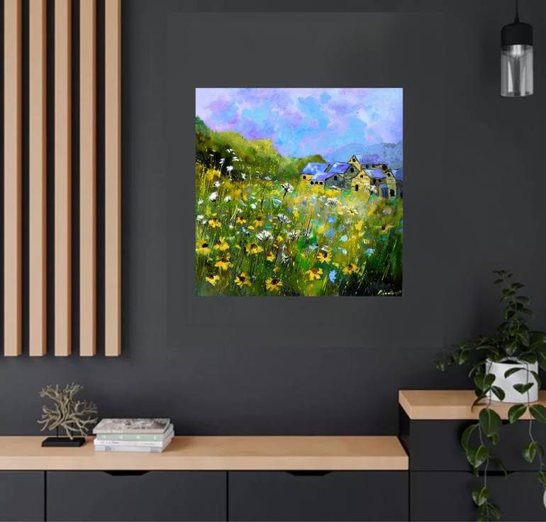 Original Abstract Expressionism Landscape Painting by Pol Ledent